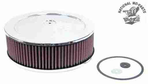 11" X 4 1/8" K & N Chrome Air Cleaner With Element