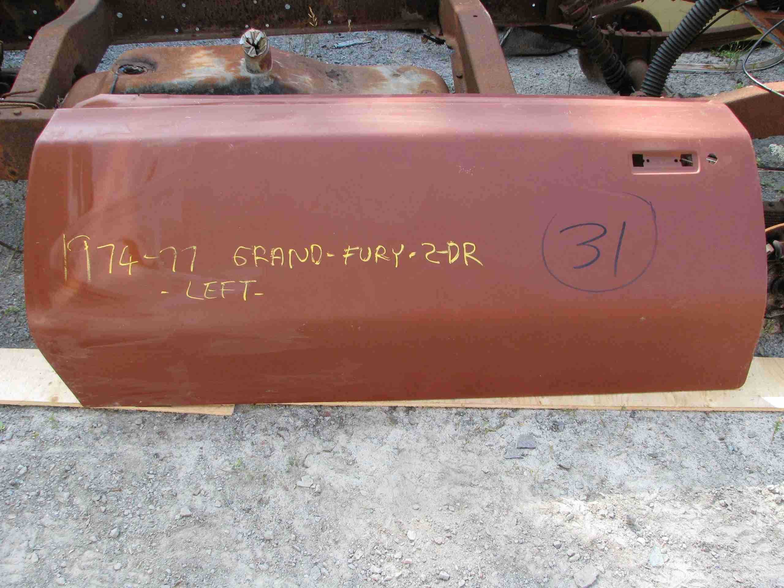 1974-7 Gran Fury LH 2DR Door Skin