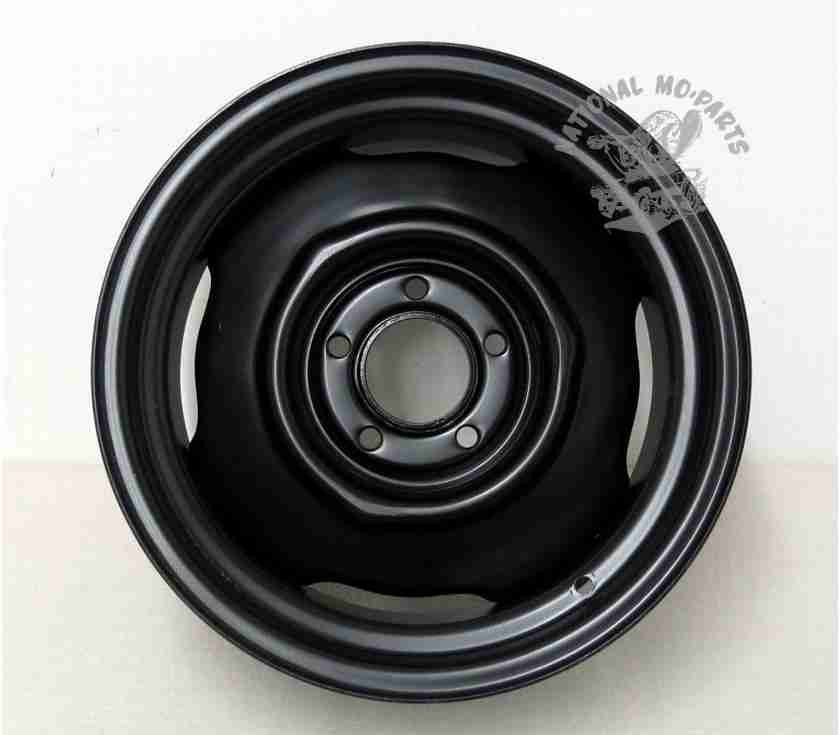 15" x 7" OEM Type Stamped Steel Wheel/Rim, Powdercoated Black