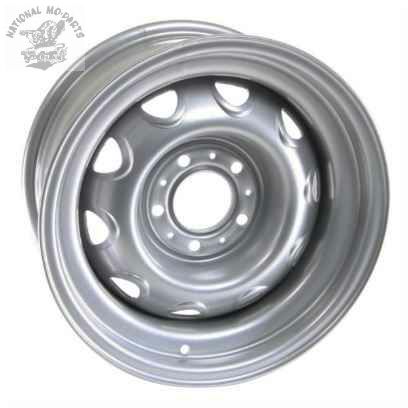 15" x 7" Steel Rallye Wheel/Rim, Powdercoated Silver