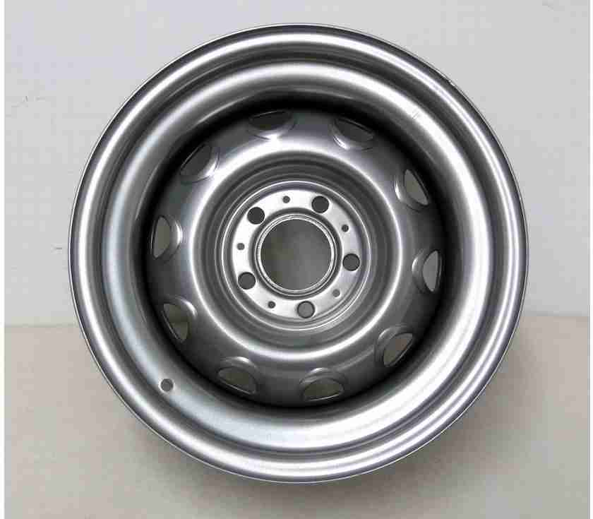 15" x 8" Steel Rallye Wheel/Rim, Powdercoated Silver