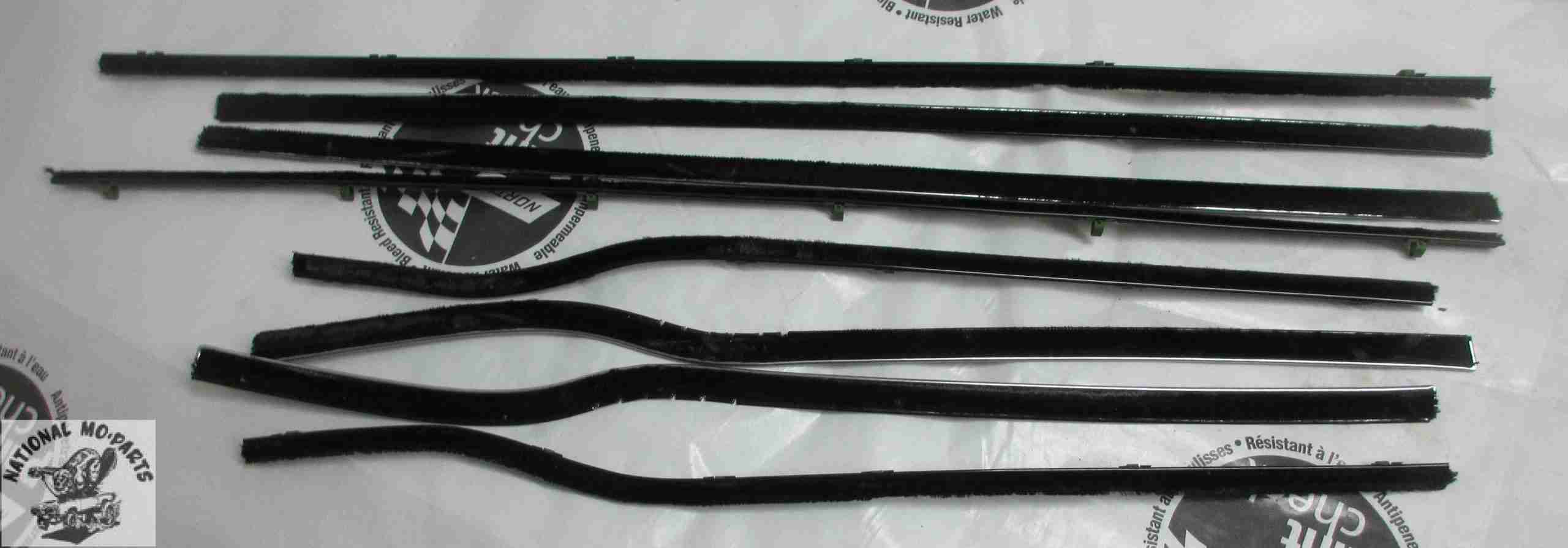 1966-67 B-Body 2Dr Sedan(Post) Inner & Outer Window Felts, 8Pc. Set