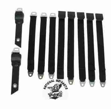 1968-69 A-Body Convertible Seat Belts with "Bucket" Seats-Repro