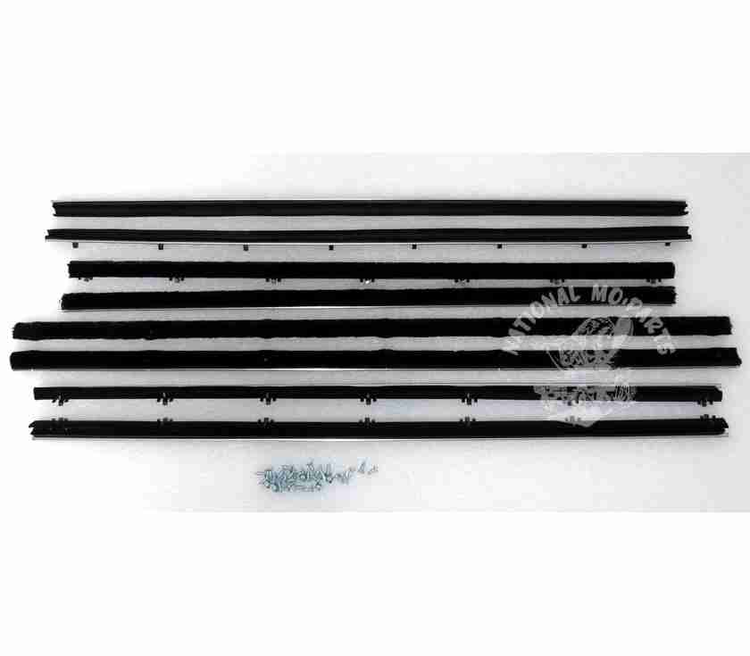 1966-67 B-Body 2Dr Hardtop Inner & Outer Window Felts, Premium 8Pc. Set-Repro