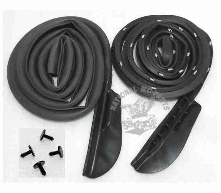 1966-67 B Body 2 Dr H/T & Convertible Door Weatherstrips, Pair-Repro