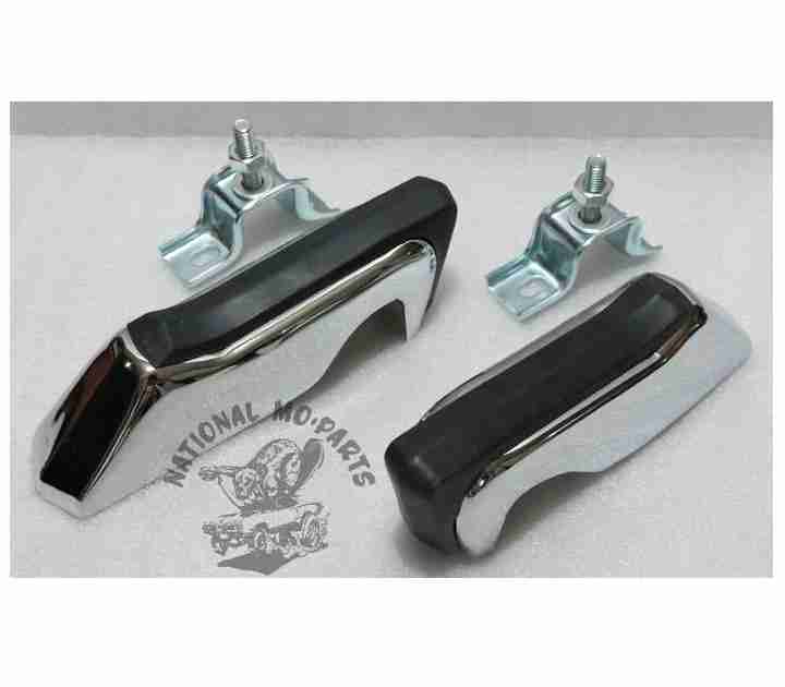 1967 Dodge B Body Rear Bumperettes with Rubber Cushions, Pair-Repro