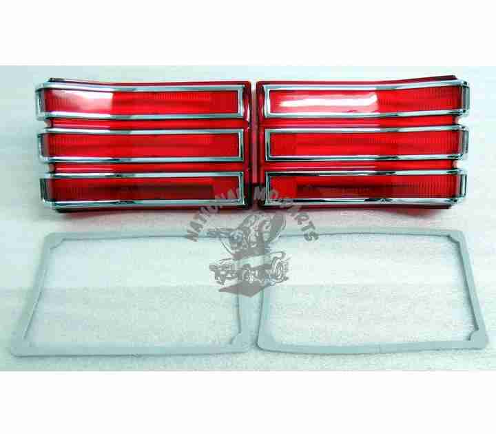 1966 Belvedere II & Satellite Tail Light Lenses with Bezel-Repro