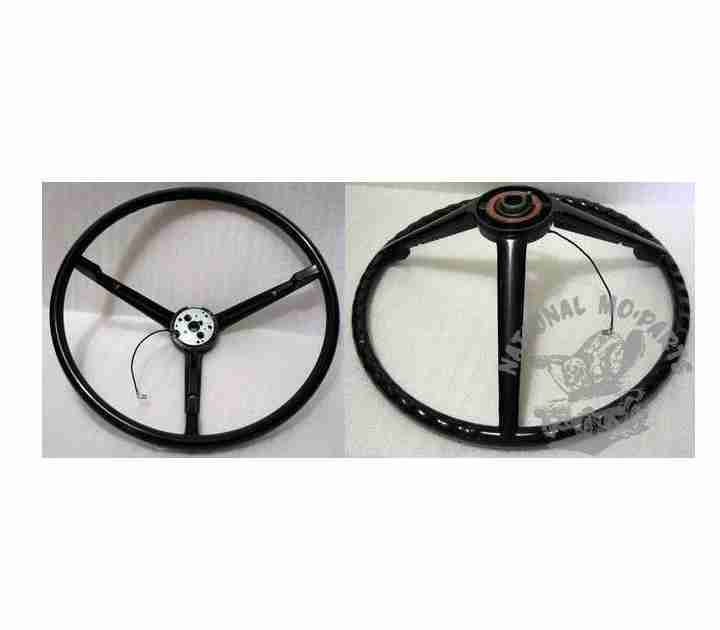 1967-69 A, B-Body & Plymouth/Dodge C-Body 3 Spoke Deluxe Steering Wheel, Black-Repro