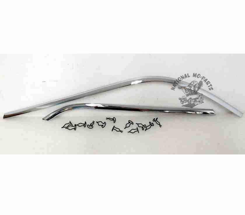 1966-70 B-Body & 66-68 C-Body 4 Speed Console Chrome Side Trim Set-Repro