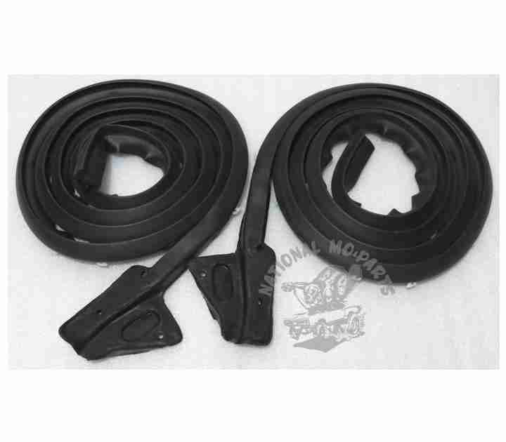 1967-72 A Body 2 Dr Hardtop & Convertible Door Weatherstrips, Pair-Repro