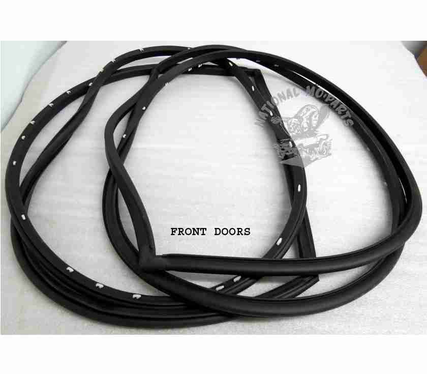 1967-76 A-Body 4 Dr Post/Sedan Front & Rear Door Weatherstrips, 4Pc Set-Repro