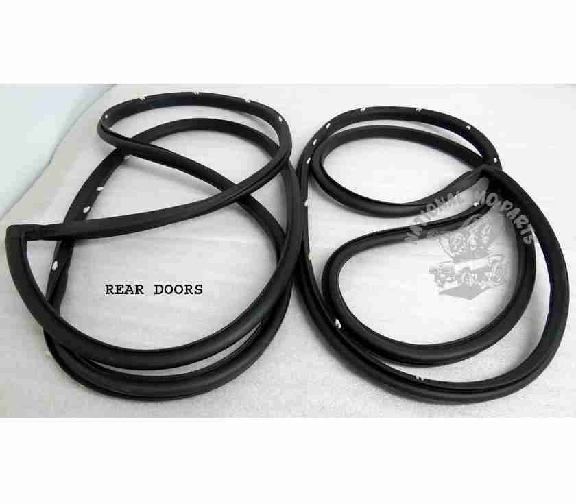 1967-76 A-Body 4 Dr Post/Sedan Rear Door Weatherstrips, Pair-Repro