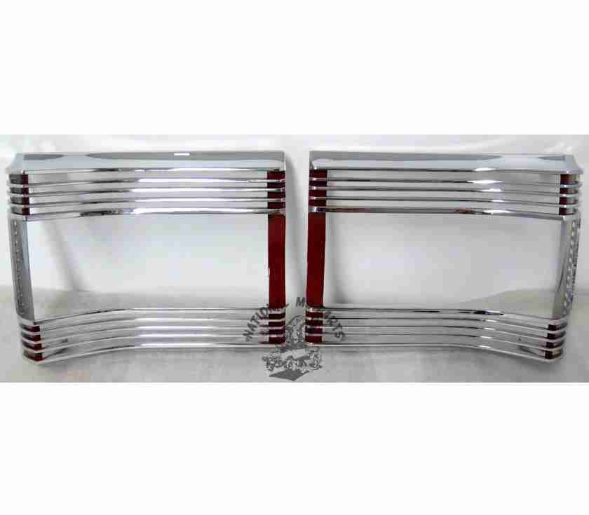 1967 Satellite & GTX Tail Lamp Bezels, Red Pair-Repro