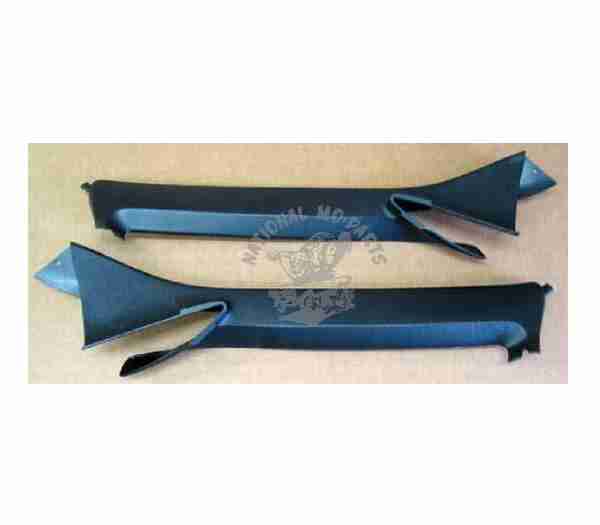 68-70 B-Body 2Dr A-Post Plastic Covers, Black Pair-Repro
