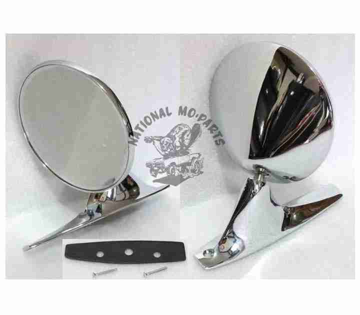 1971-74 B & E-Body Standard Left Hand Manual Mirror, Chrome-Repro