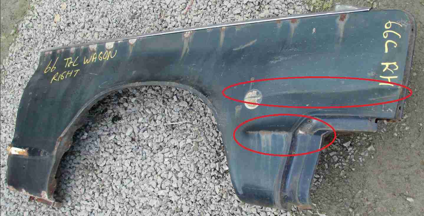 1966 Chrysler Right Front Fender - Used