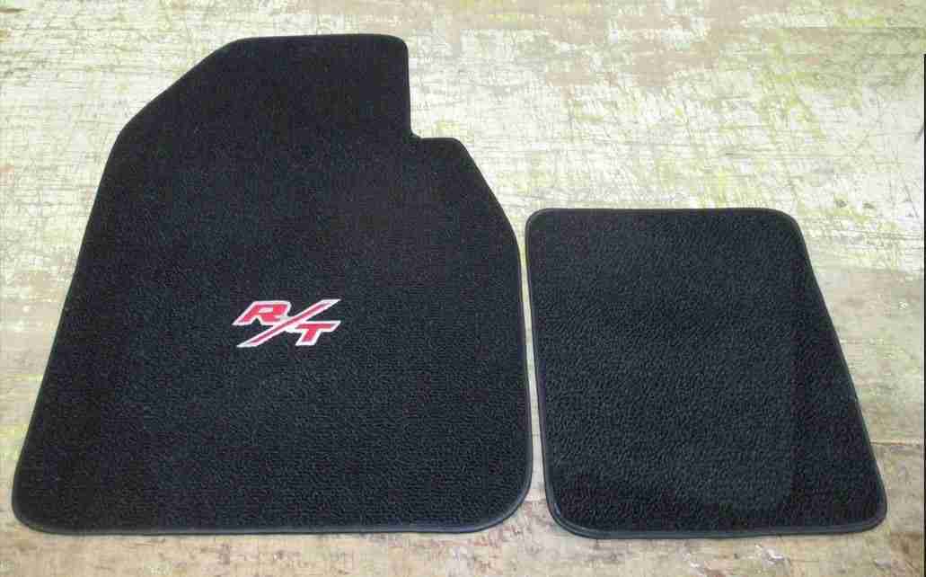 1967-70 Dodge R/T Mat Set Black With Red Logo